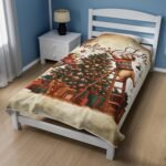 Feelin' Jolly Christmas Dogs Velveteen Plush Blanket