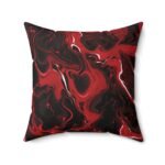 CrimsonObsidian Black Red Pattern Throw Pillows