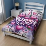 Pink Nurse Life Velveteen Plush Blanket