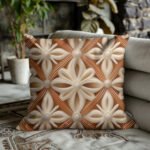 Decorative Floral Patterned Tiled Wall Throw Pillows