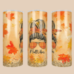 Fall Vibes Thanksgiving Tumbler with Straw, 20oz