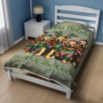 Christmas Golden Retriever Dogs Velveteen Plush Blanket