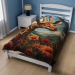 Psychedelic Giraffe Velveteen Plush Blanket
