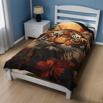 tiger plush blanket